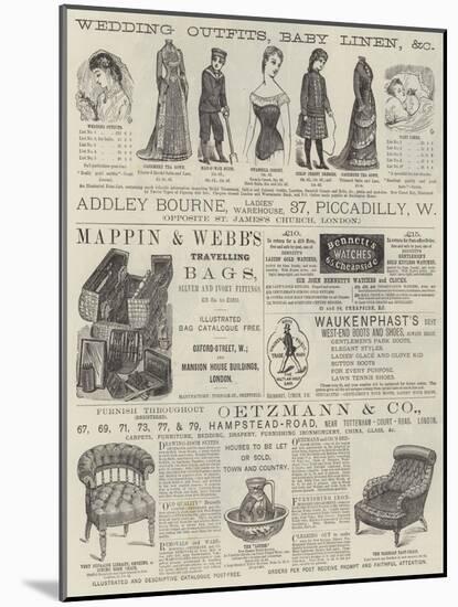 Advertisements-Alfred Crowquill-Mounted Giclee Print
