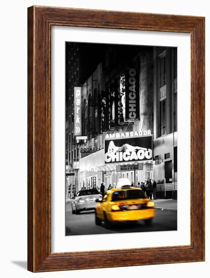 Advertising - Chicago the musical - Yellow Taxi Cabs - Times square - Manhattan - New York City - U-Philippe Hugonnard-Framed Premium Photographic Print