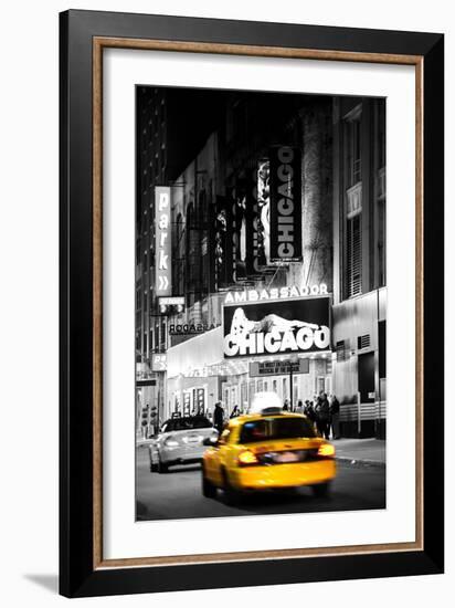 Advertising - Chicago the musical - Yellow Taxi Cabs - Times square - Manhattan - New York City - U-Philippe Hugonnard-Framed Premium Photographic Print