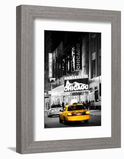 Advertising - Chicago the musical - Yellow Taxi Cabs - Times square - Manhattan - New York City - U-Philippe Hugonnard-Framed Photographic Print