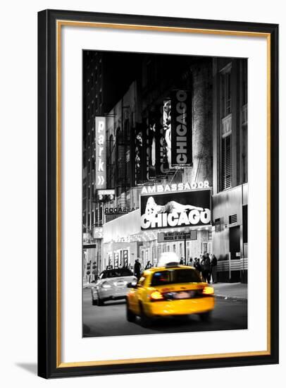 Advertising - Chicago the musical - Yellow Taxi Cabs - Times square - Manhattan - New York City - U-Philippe Hugonnard-Framed Photographic Print