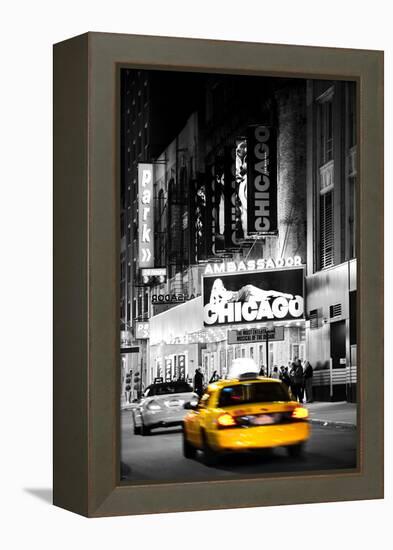 Advertising - Chicago the musical - Yellow Taxi Cabs - Times square - Manhattan - New York City - U-Philippe Hugonnard-Framed Premier Image Canvas