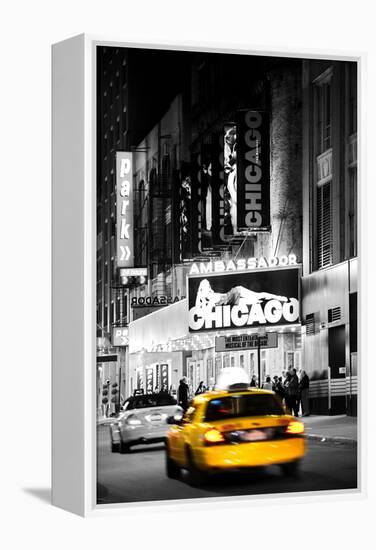 Advertising - Chicago the musical - Yellow Taxi Cabs - Times square - Manhattan - New York City - U-Philippe Hugonnard-Framed Premier Image Canvas