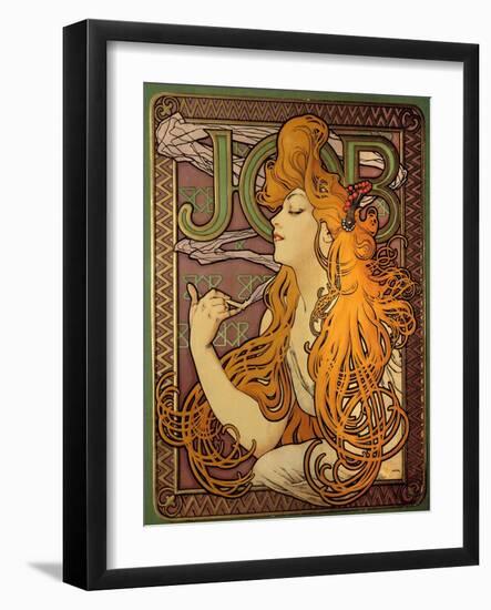 Advertising for the Brand of Papers a Cigarette “” Job””, Lithography by Alphonse Mucha (1860-1939)-Alphonse Marie Mucha-Framed Giclee Print