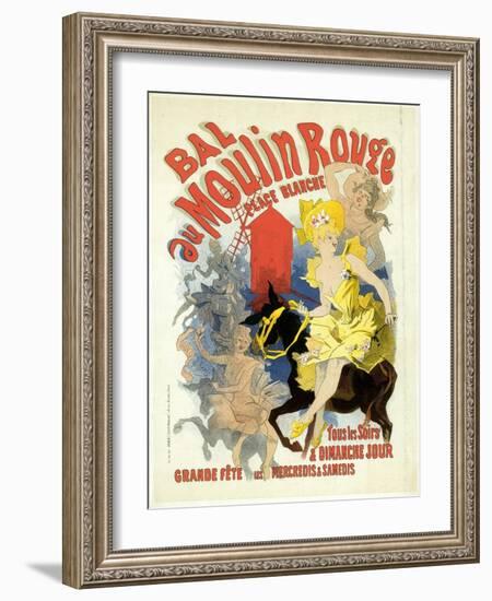 Advertising Lithograph, Le Bal Dumoulin Rouge-Jules Chéret-Framed Giclee Print