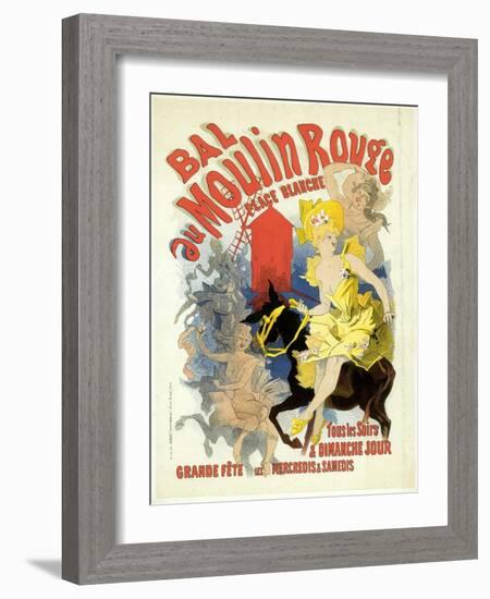 Advertising Lithograph, Le Bal Dumoulin Rouge-Jules Chéret-Framed Giclee Print