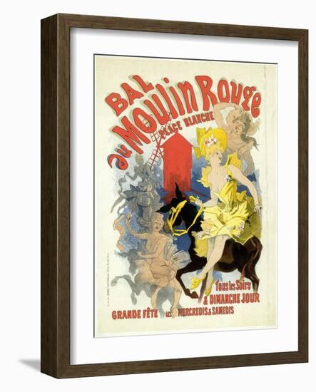 Advertising Lithograph, Le Bal Dumoulin Rouge-Jules Chéret-Framed Giclee Print