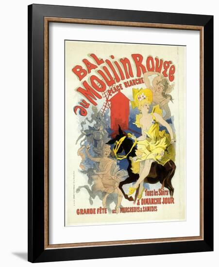 Advertising Lithograph, Le Bal Dumoulin Rouge-Jules Chéret-Framed Giclee Print