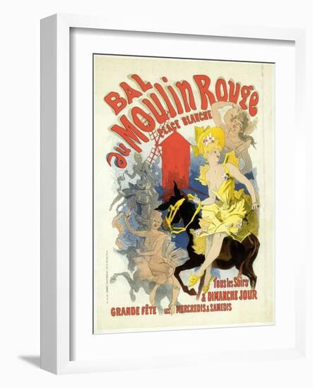 Advertising Lithograph, Le Bal Dumoulin Rouge-Jules Chéret-Framed Giclee Print