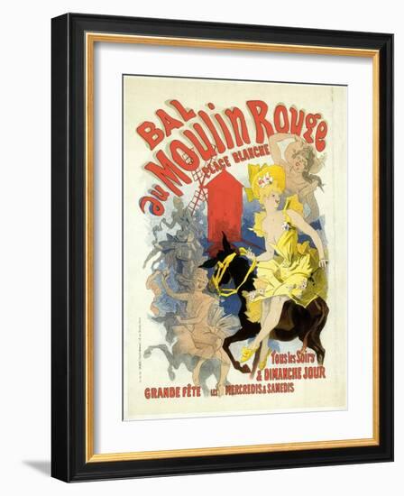 Advertising Lithograph, Le Bal Dumoulin Rouge-Jules Chéret-Framed Giclee Print