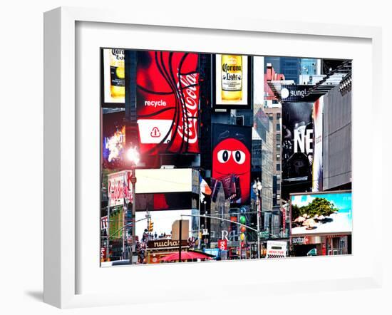 Advertising on Times Square, Manhattan, New York City, United States-Philippe Hugonnard-Framed Premium Photographic Print