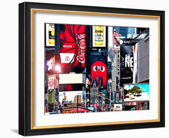 Advertising on Times Square, Manhattan, New York City, United States-Philippe Hugonnard-Framed Premium Photographic Print