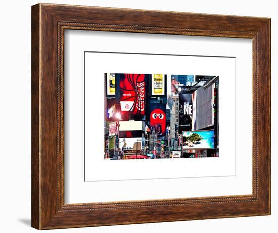 Advertising on Times Square, Manhattan, New York City, US, White Frame, Full Size Photography-Philippe Hugonnard-Framed Art Print