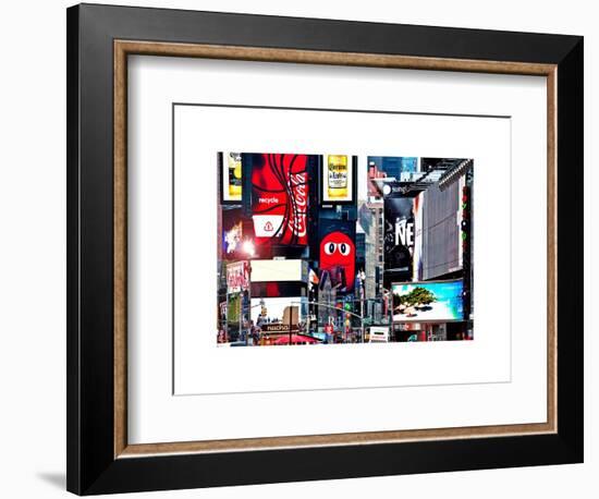 Advertising on Times Square, Manhattan, New York City, US, White Frame, Full Size Photography-Philippe Hugonnard-Framed Art Print