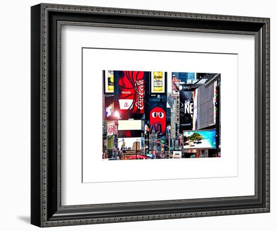 Advertising on Times Square, Manhattan, New York City, US, White Frame, Full Size Photography-Philippe Hugonnard-Framed Art Print