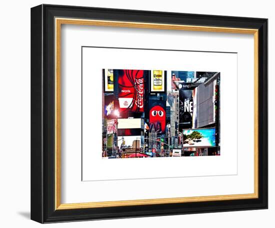 Advertising on Times Square, Manhattan, New York City, US, White Frame, Full Size Photography-Philippe Hugonnard-Framed Art Print