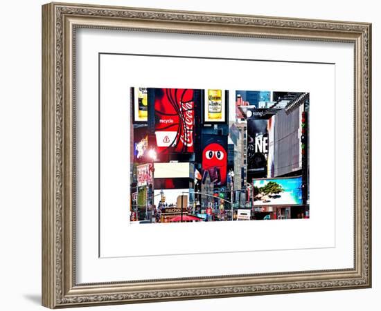 Advertising on Times Square, Manhattan, New York City, US, White Frame, Full Size Photography-Philippe Hugonnard-Framed Art Print