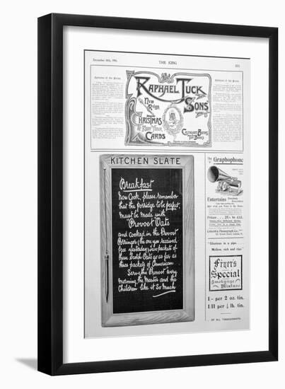 Advertising Page from the King Magazine, 14th December 1901-null-Framed Giclee Print