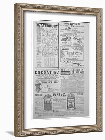 Advertising Page from the Yuletide, Christmas Annual, 1887-null-Framed Giclee Print