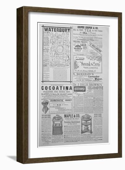 Advertising Page from the Yuletide, Christmas Annual, 1887-null-Framed Premium Giclee Print