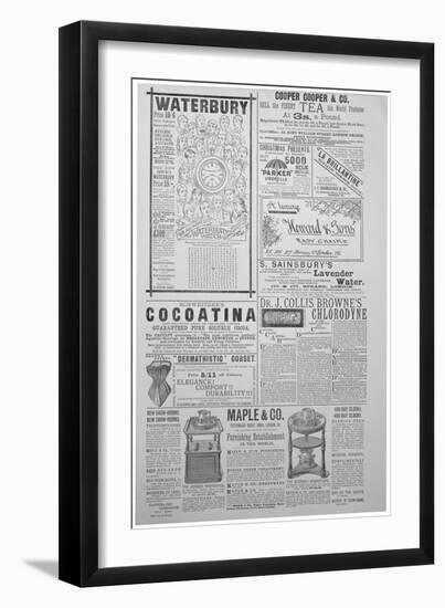 Advertising Page from the Yuletide, Christmas Annual, 1887-null-Framed Premium Giclee Print