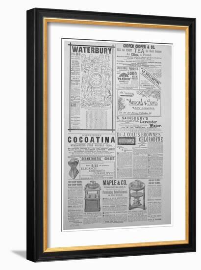 Advertising Page from the Yuletide, Christmas Annual, 1887-null-Framed Premium Giclee Print