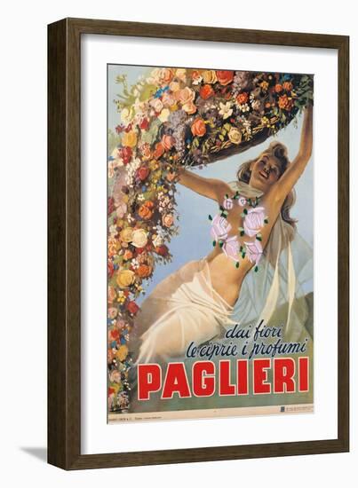 Advertising Poster "Dai Fiori Le Ciprie I Profumi Paglieri"-Giovanni Antonio Pellegrini-Framed Giclee Print