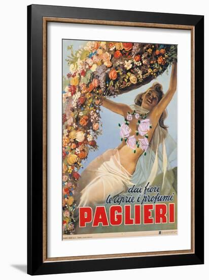 Advertising Poster "Dai Fiori Le Ciprie I Profumi Paglieri"-Giovanni Antonio Pellegrini-Framed Giclee Print