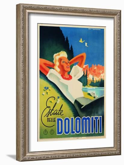 Advertising Poster "Estate Nelle Dolomiti"-null-Framed Giclee Print