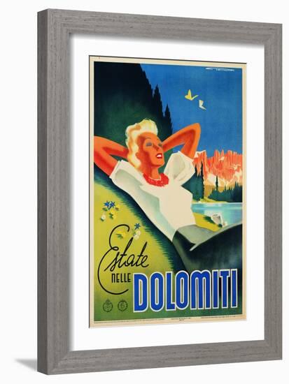 Advertising Poster "Estate Nelle Dolomiti"-null-Framed Giclee Print