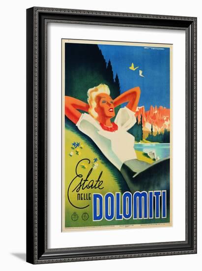 Advertising Poster "Estate Nelle Dolomiti"-null-Framed Giclee Print