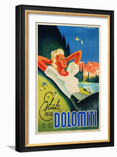 Advertising Poster "Estate Nelle Dolomiti"-null-Framed Giclee Print