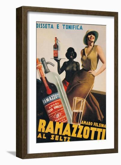 Advertising poster for Amaro Felsina Ramazzotti Water-Gino Boccasile-Framed Art Print