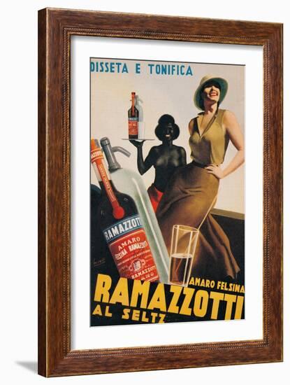 Advertising poster for Amaro Felsina Ramazzotti Water-Gino Boccasile-Framed Art Print