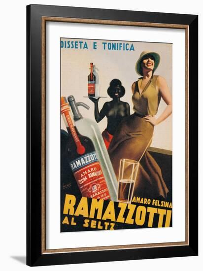 Advertising poster for Amaro Felsina Ramazzotti Water-Gino Boccasile-Framed Art Print