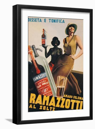 Advertising poster for Amaro Felsina Ramazzotti Water-Gino Boccasile-Framed Art Print