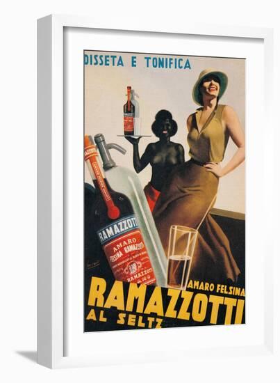 Advertising poster for Amaro Felsina Ramazzotti Water-Gino Boccasile-Framed Art Print