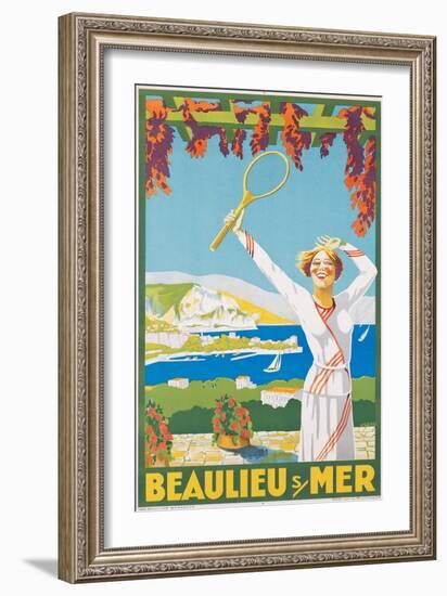 Advertising Poster for Beaulieu-Sur-Mer, C.1925-null-Framed Giclee Print