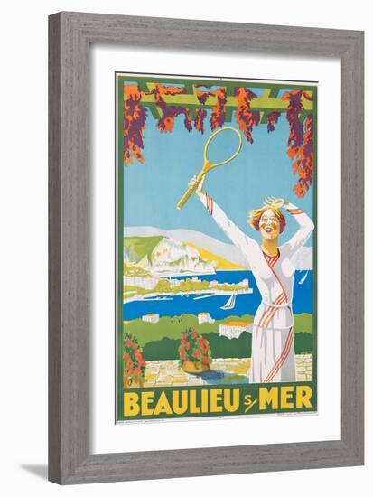 Advertising Poster for Beaulieu-Sur-Mer, C.1925-null-Framed Giclee Print