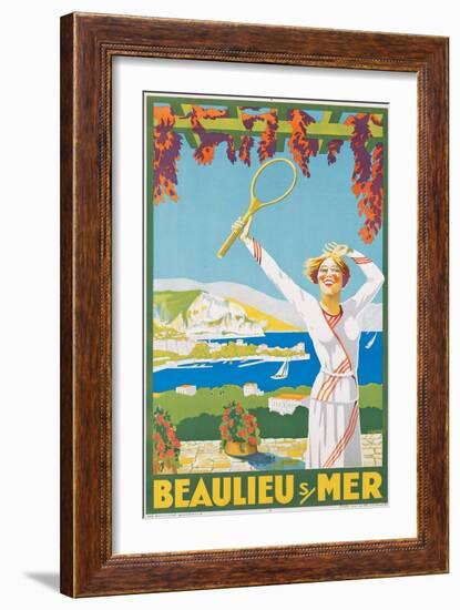 Advertising Poster for Beaulieu-Sur-Mer, C.1925-null-Framed Giclee Print