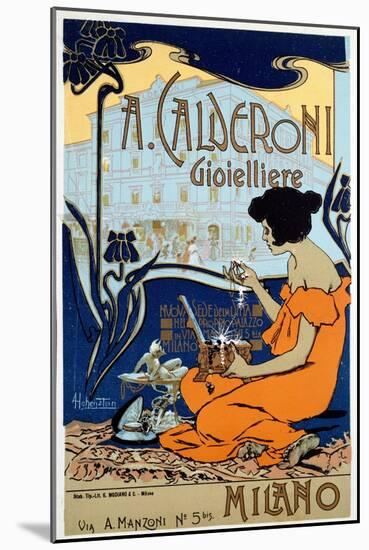 Advertising Poster for Calderoni Jeweler in Milan, C1920-Adolfo Hohenstein-Mounted Giclee Print