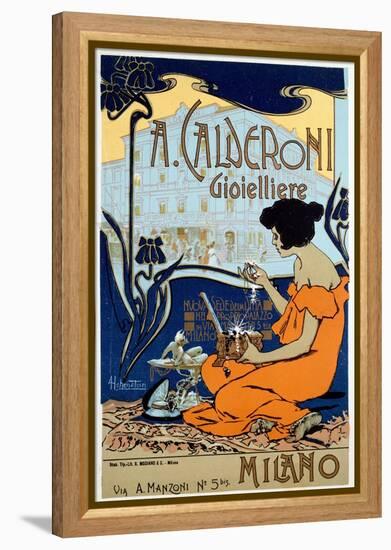 Advertising Poster for Calderoni Jeweler in Milan, C1920-Adolfo Hohenstein-Framed Premier Image Canvas