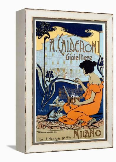 Advertising Poster for Calderoni Jeweler in Milan, C1920-Adolfo Hohenstein-Framed Premier Image Canvas