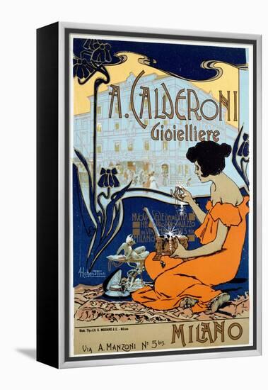 Advertising Poster for Calderoni Jeweler in Milan, C1920-Adolfo Hohenstein-Framed Premier Image Canvas