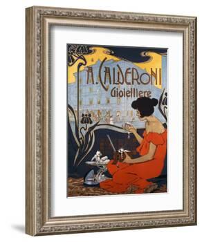 Advertising Poster for Calderoni Jewelers in Milan-Adolfo Hohenstein-Framed Giclee Print