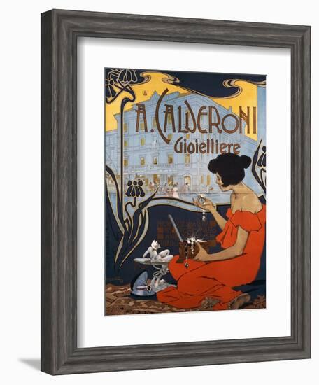 Advertising Poster for Calderoni Jewelers in Milan-Adolfo Hohenstein-Framed Giclee Print