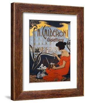 Advertising Poster for Calderoni Jewelers in Milan-Adolfo Hohenstein-Framed Giclee Print