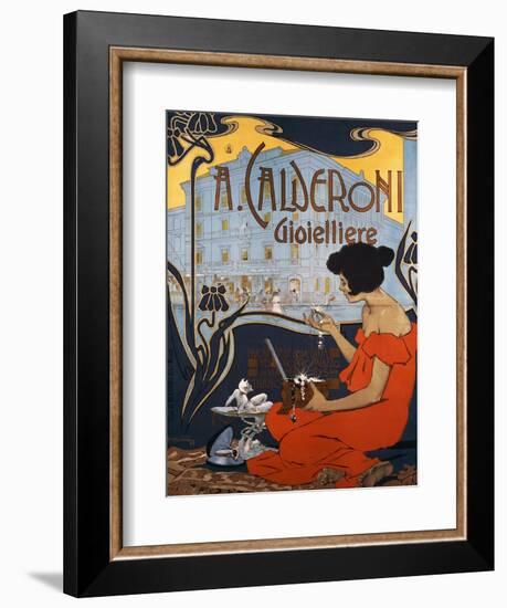 Advertising Poster for Calderoni Jewelers in Milan-Adolfo Hohenstein-Framed Giclee Print