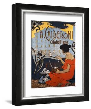 Advertising Poster for Calderoni Jewelers in Milan-Adolfo Hohenstein-Framed Giclee Print