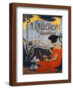 Advertising Poster for Calderoni Jewelers in Milan-Adolfo Hohenstein-Framed Giclee Print